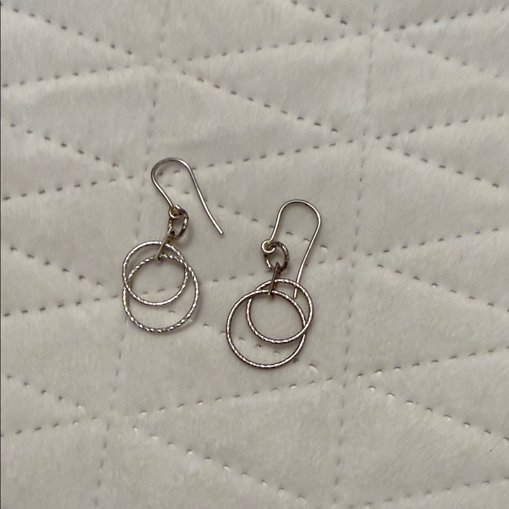 Elegant Silver Double Hoop Earrings
